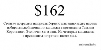 Tell the Truth candidate Tatsiana Karatkevich spends $162 on campaigning in two weeks