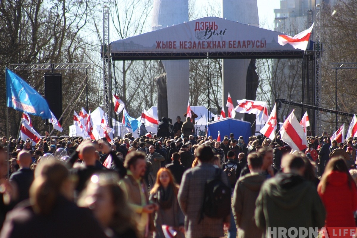 The opposition and civil society held Freedom Day celebrations in Minsk and Grodno